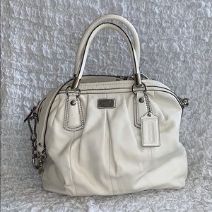 Coach. Gorgeous cream leather satchel